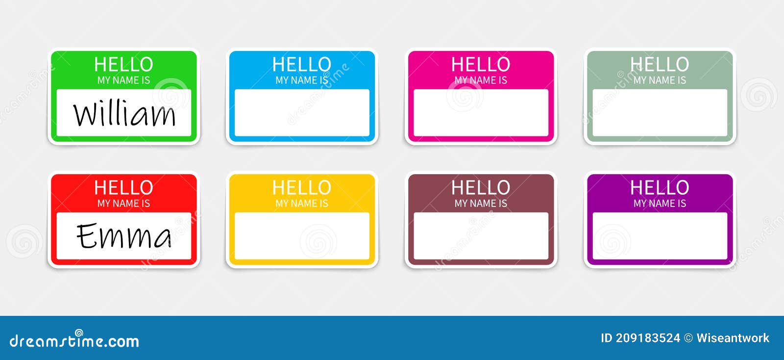 Name Badge Tag of Hello Sticker or Card with My Nametag Label with Name Badge Tag of Hello Sticker or Card with My Nametag Label with