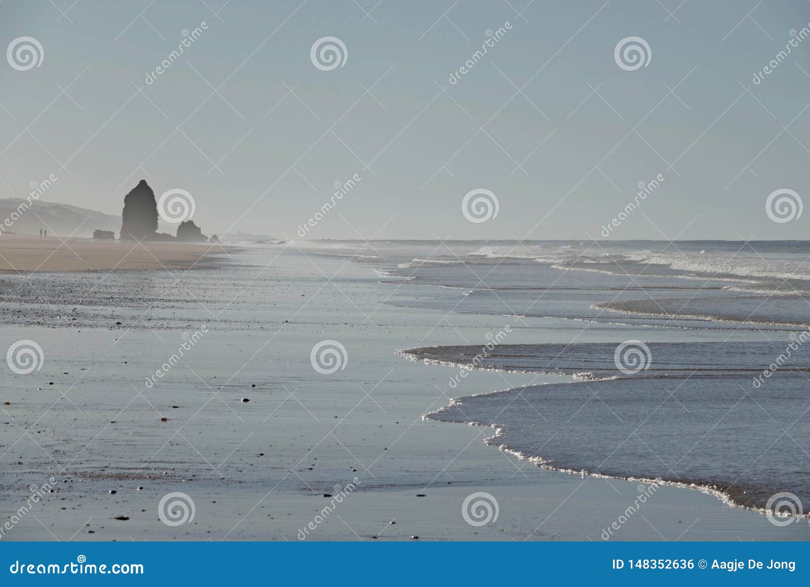 tower ruin at playa de rompeculos beach in mazagon, spain