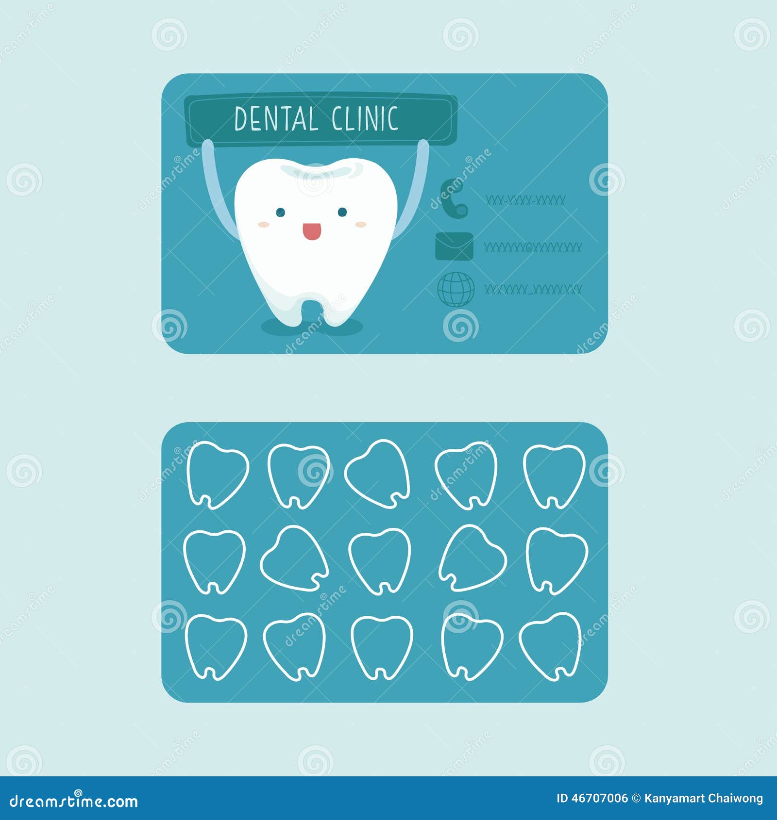 Name card of dental clinic stock vector. Illustration of card 46707006