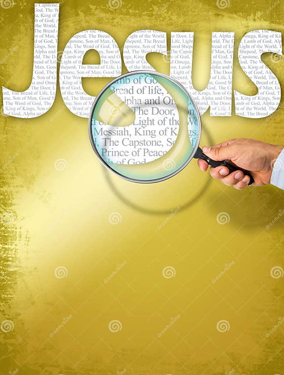 the-name-jesus-under-observation-with-magnifying-glass-stock-photo