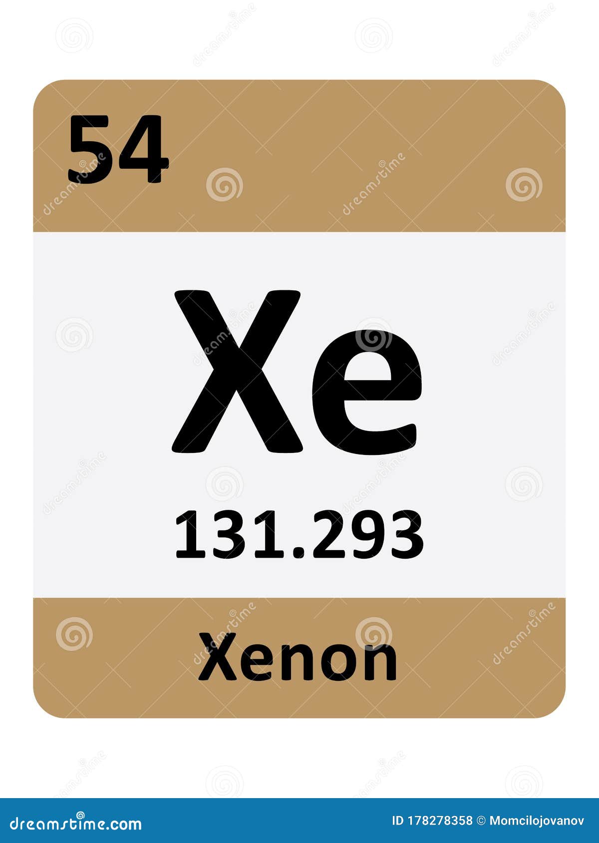 Periodic Table Symbol of Xenon Stock Vector - Illustration of ...