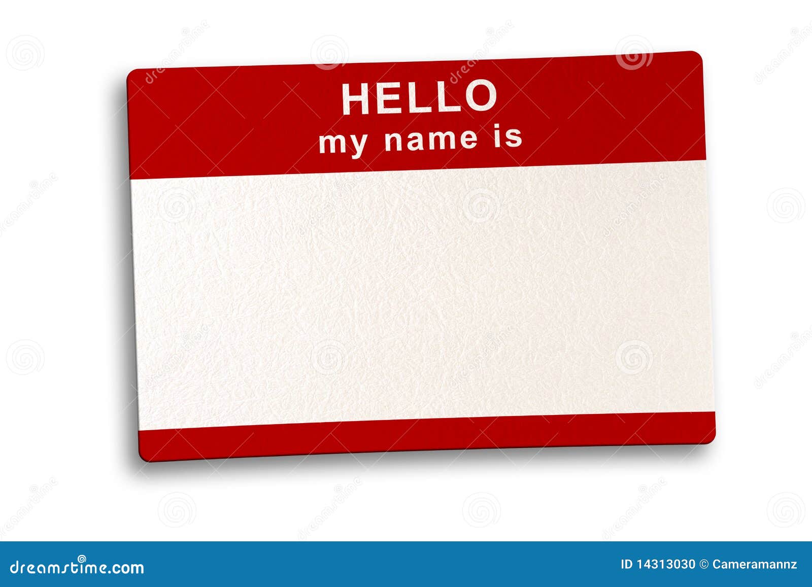 name tag with clipping path