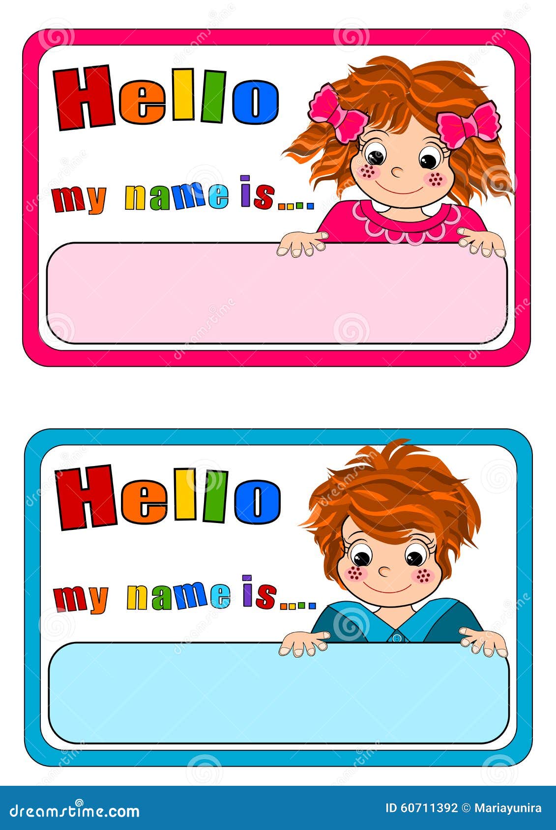 Name Tags for Kids stock illustration. Illustration of modern - 60711392