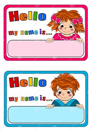 Name Tags For Kids Stock Photography CartoonDealer 60711392
