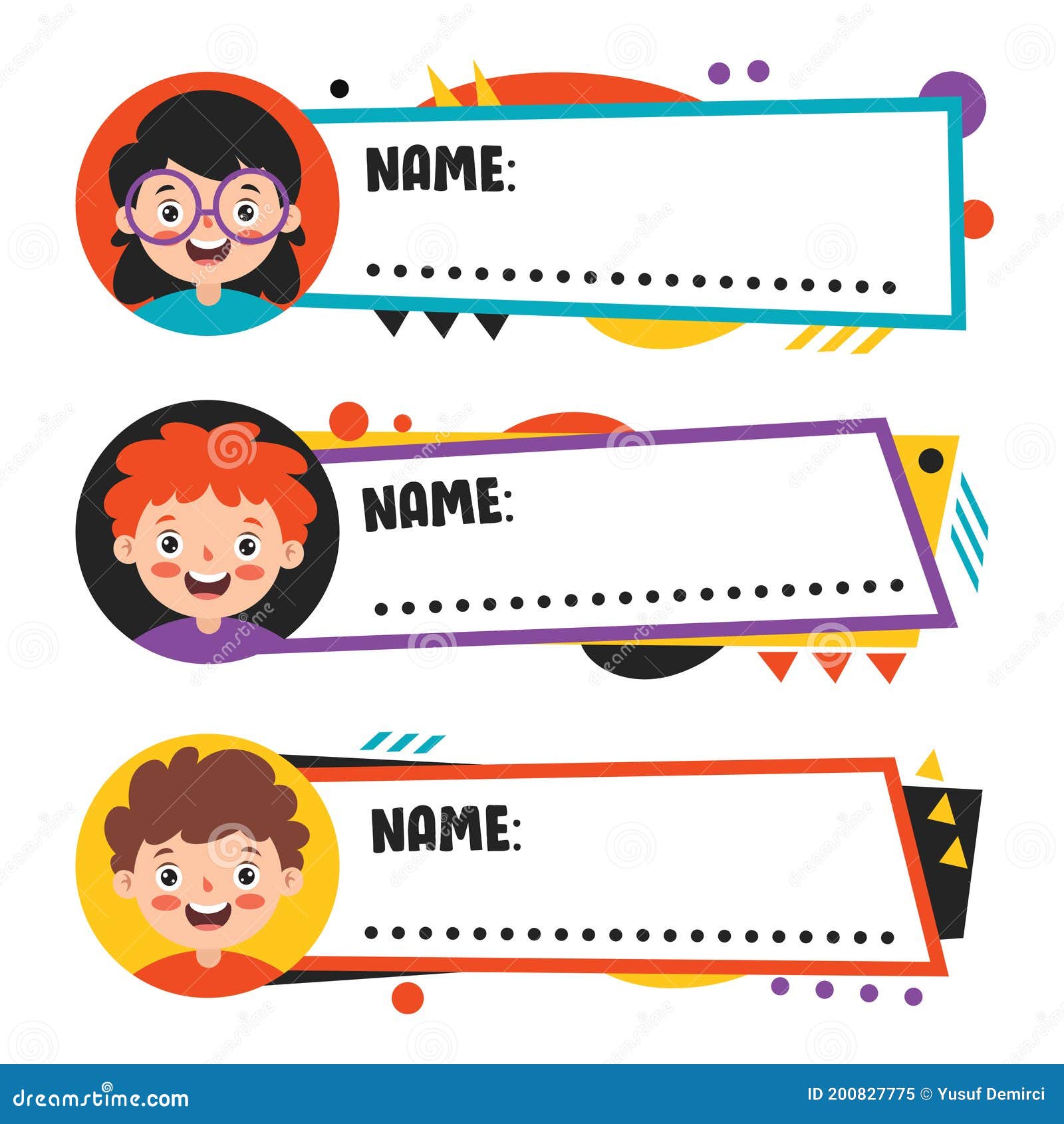 Name s For School Children Stock Vector Illustration Of Copy Doodle