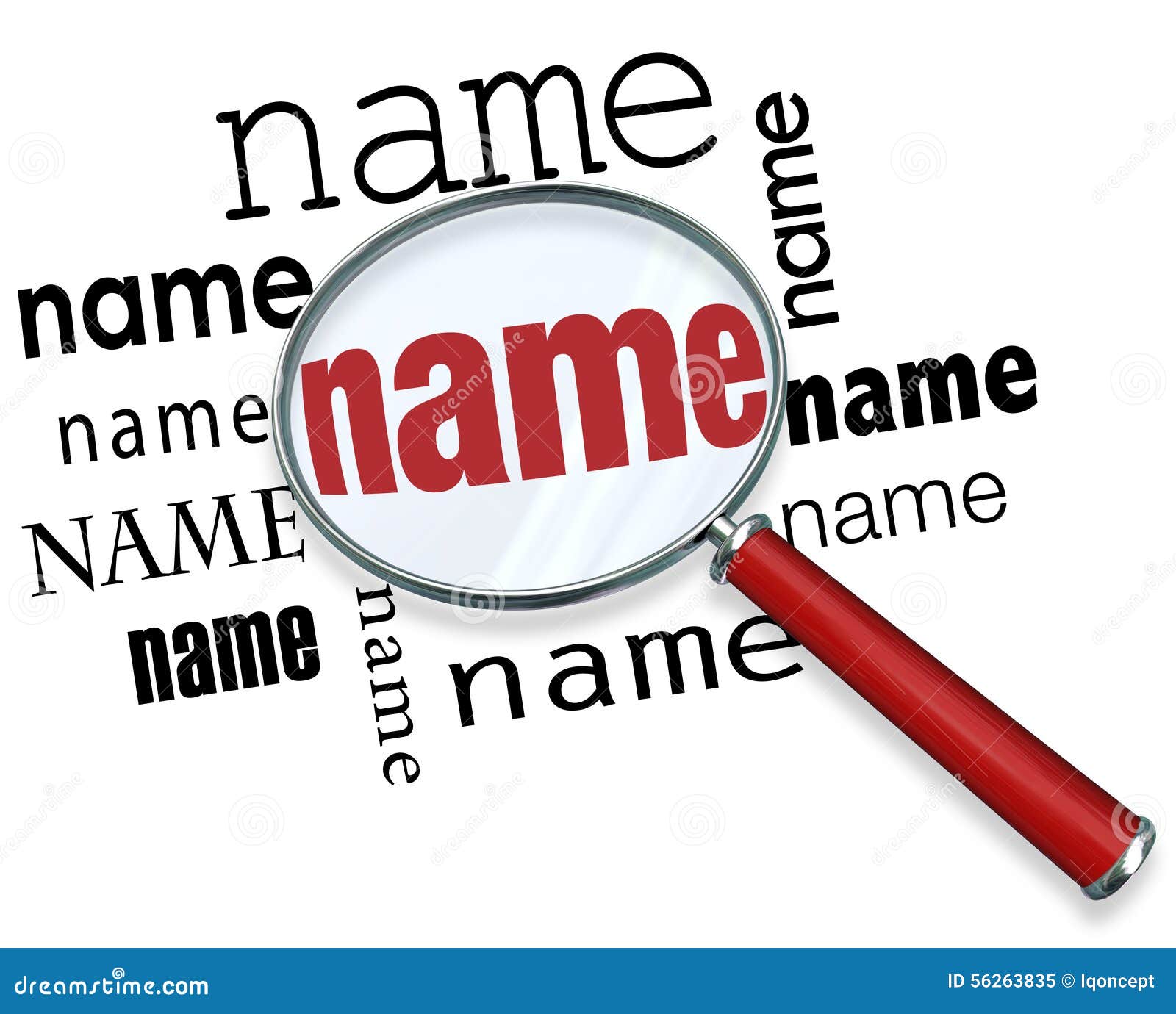 Name Words Under Magnifying Glass Searching Finding People Stock ...