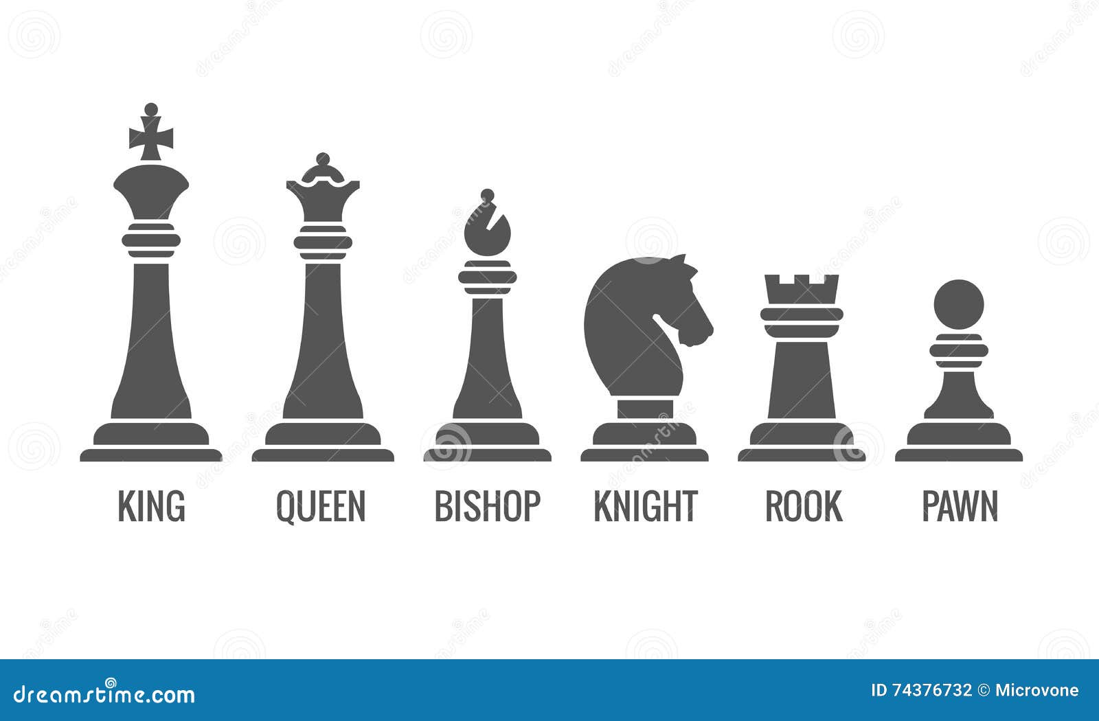 Set Icons Chess Pieces Their Names Stock Illustration 329364188