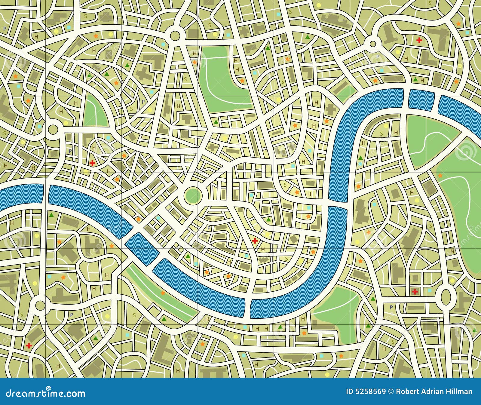 Nameless city map stock vector. Illustration of city, metropolis Inside Blank City Map Template