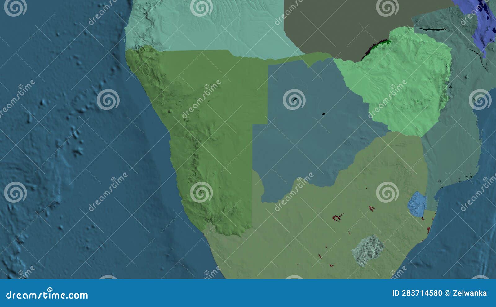 Namibia Area. Administrative Map Stock Illustration Illustration of