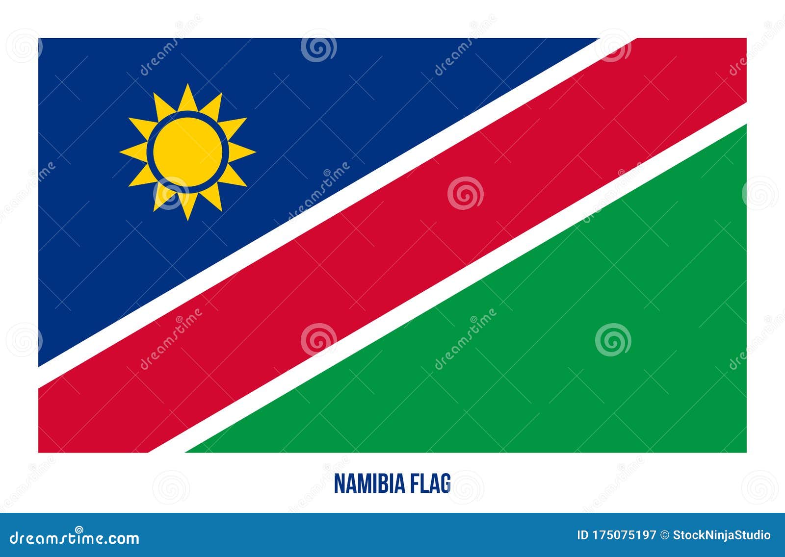 Namibia Flag Vector Illustration on White Background. Namibia National
