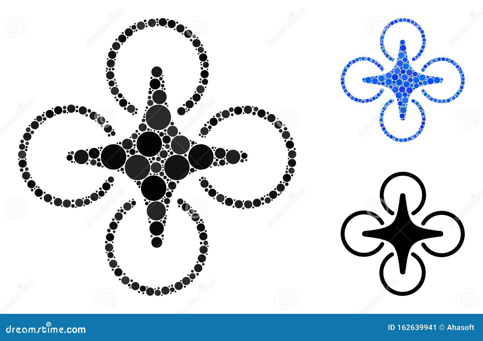 nanocopter mosaic icon of circles