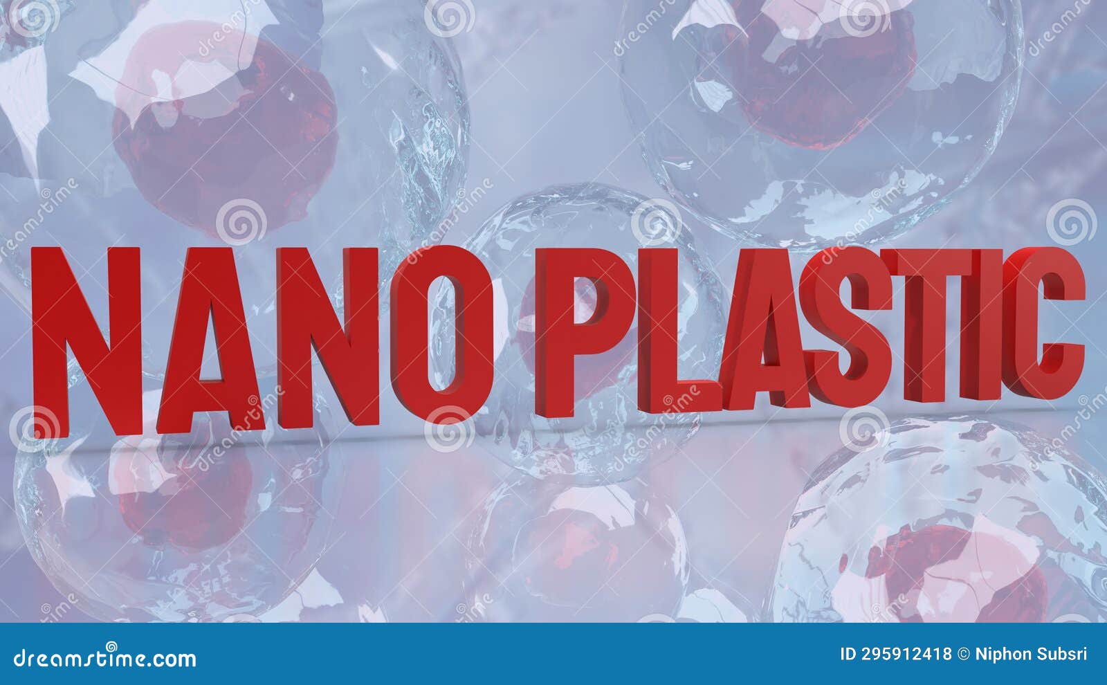 the nano plastic on sci background 3d rendering