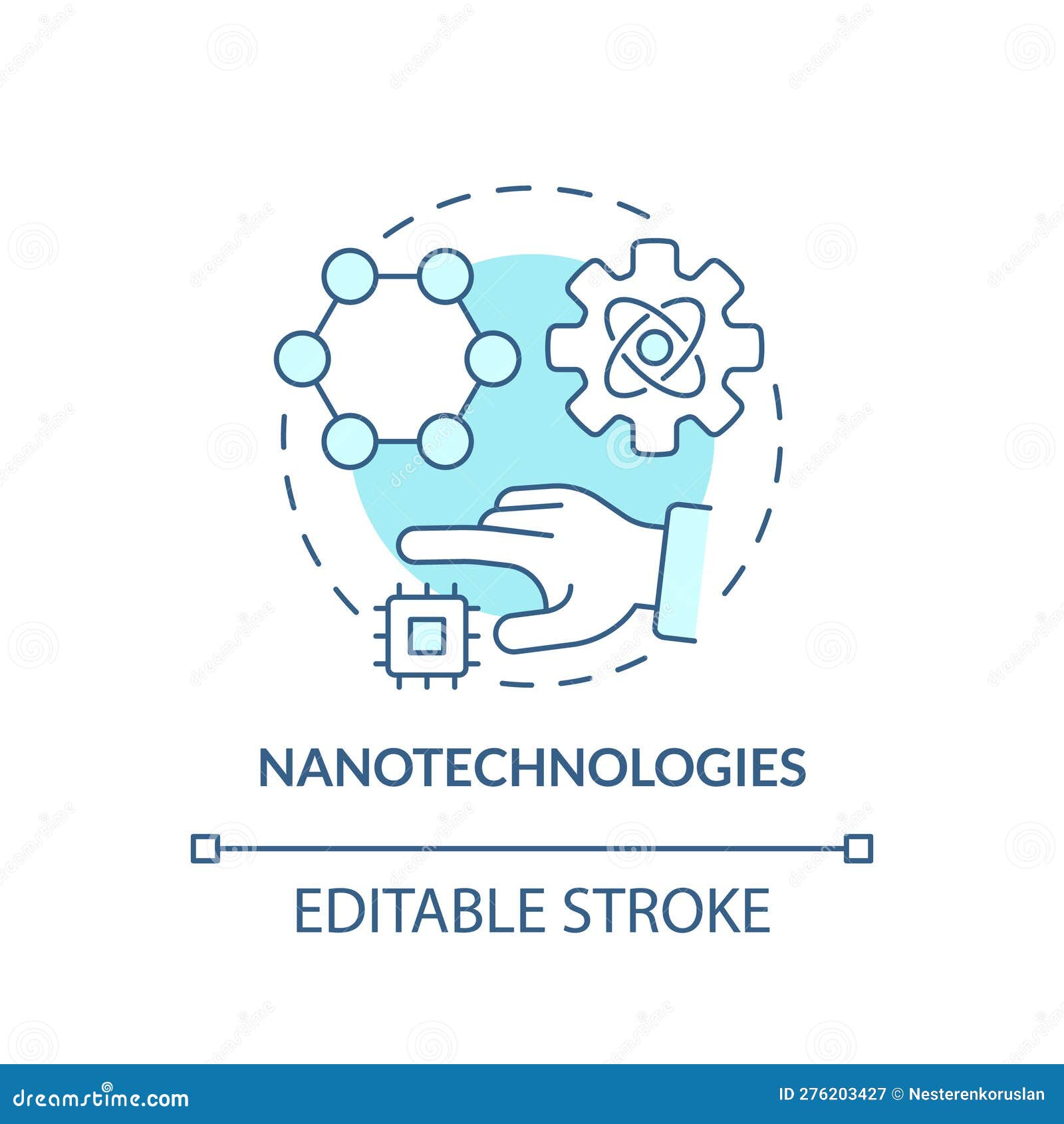 nanotechnologies turquoise concept icon