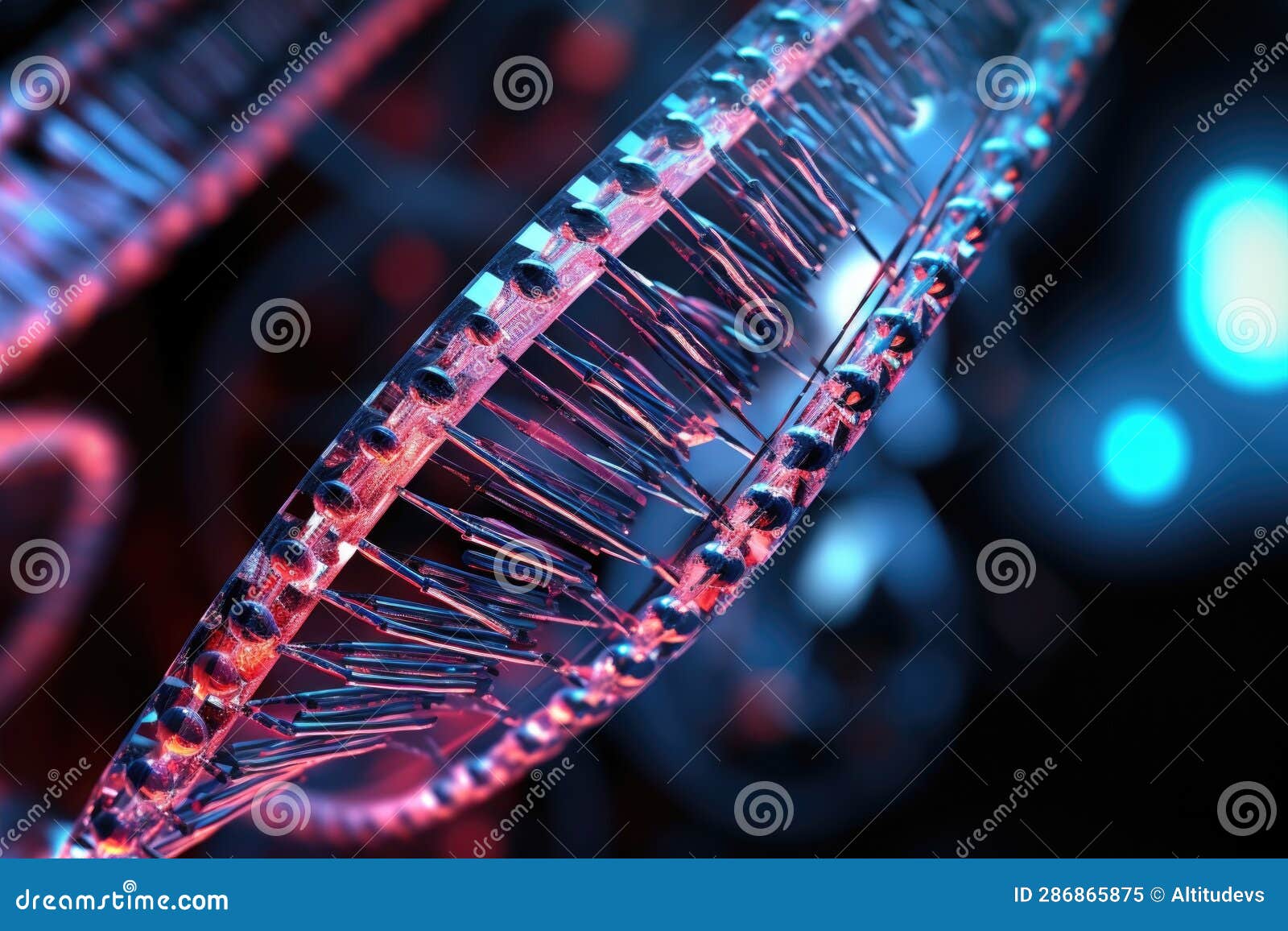 Nanotechnology Concept with Dna Storage Microchips Stock Image Image