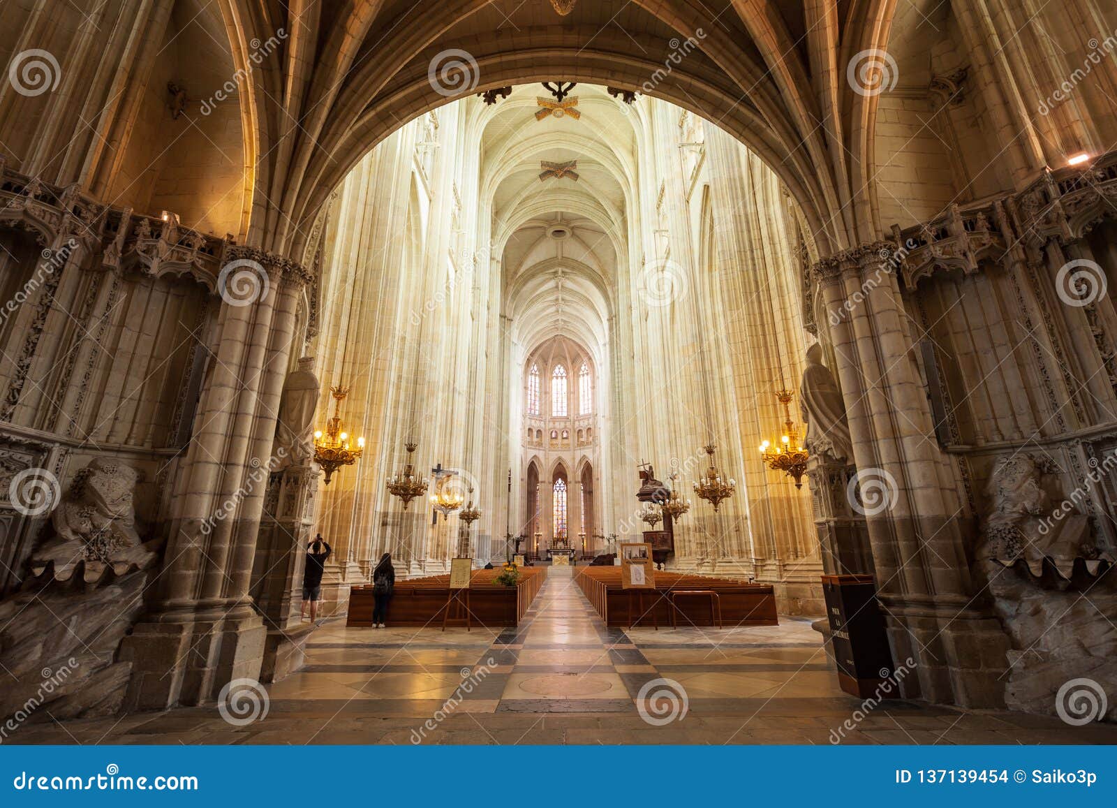 Nantes Cathedral Interior In Nantes Stock Photo Image Of