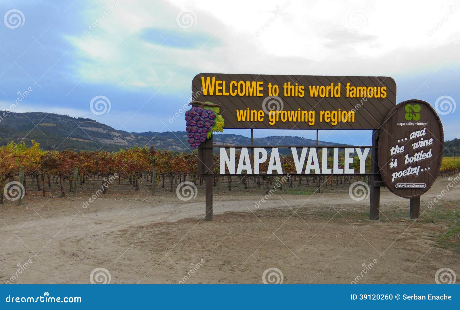 napa valley california welcome sign
