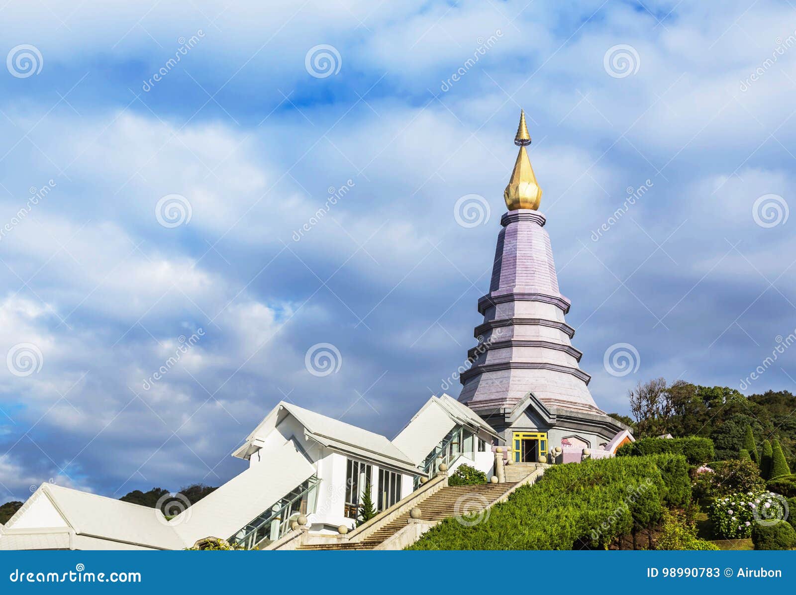 naphapholphumisiri pagoda on the park top of doi inthanon in thailand