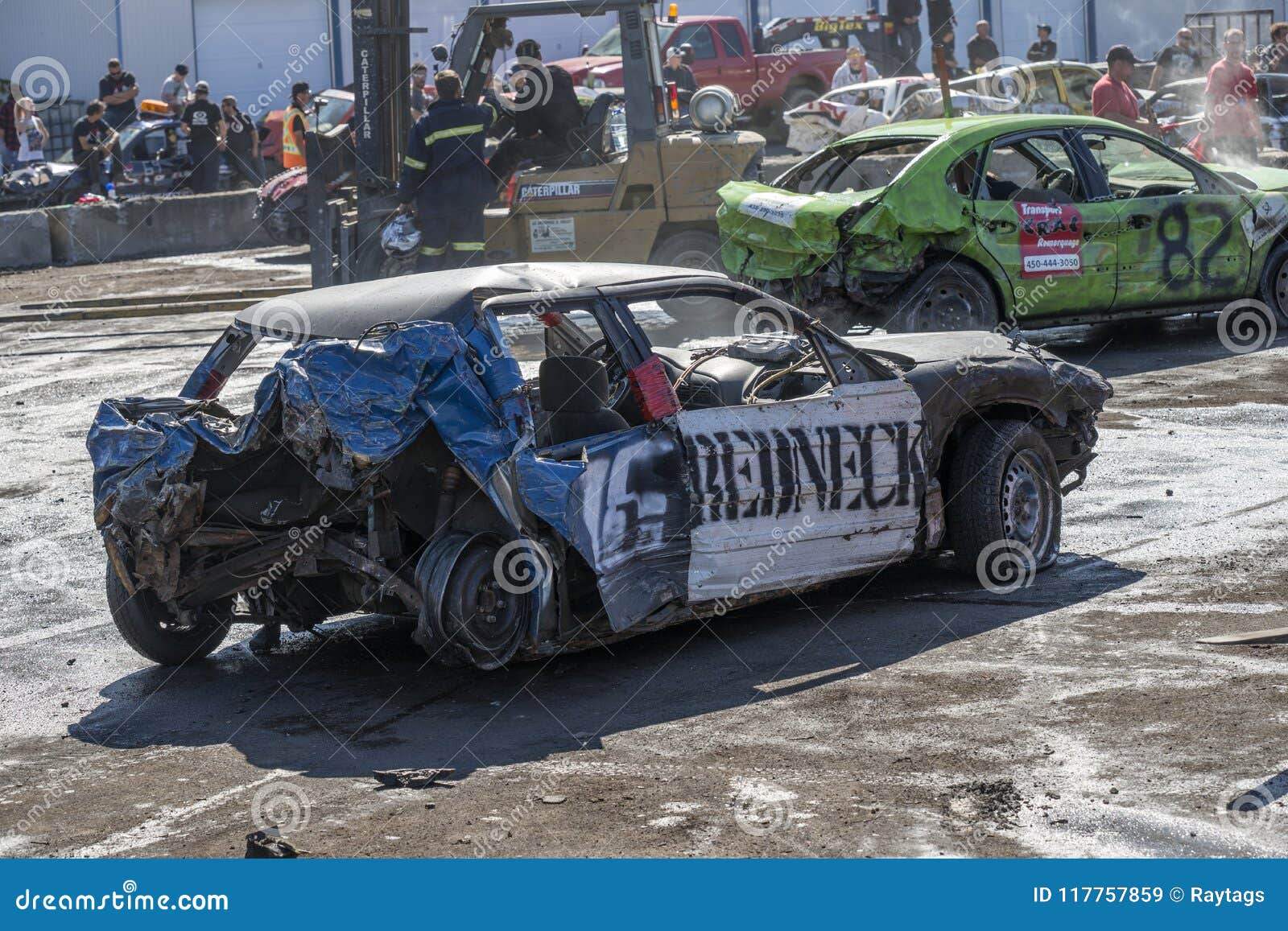 Crashed Cars after Demolition Derby Editorial Stock Image Image of