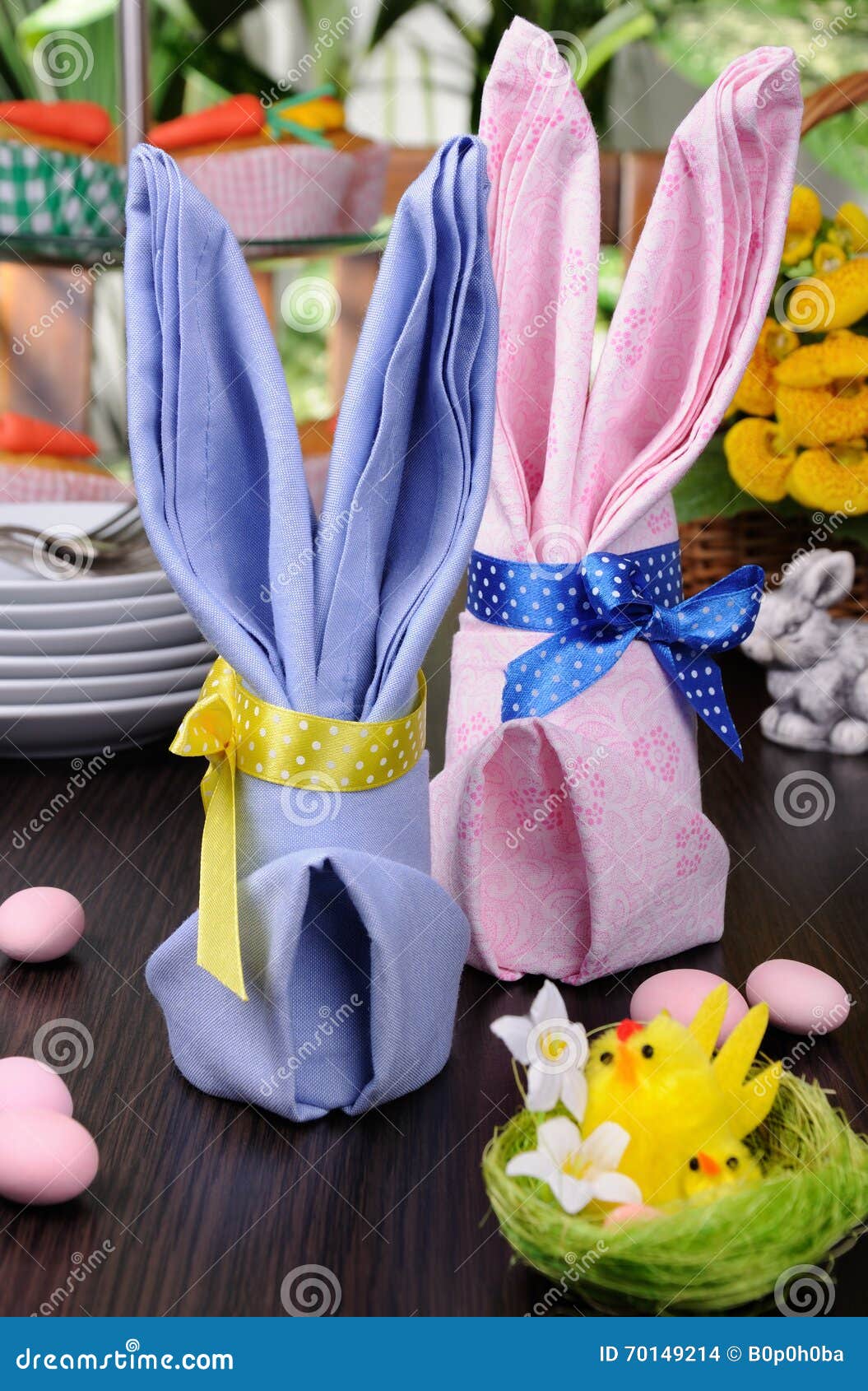 Napkin Easter Bunny stock photo. Image of buffet, catholic 70149214