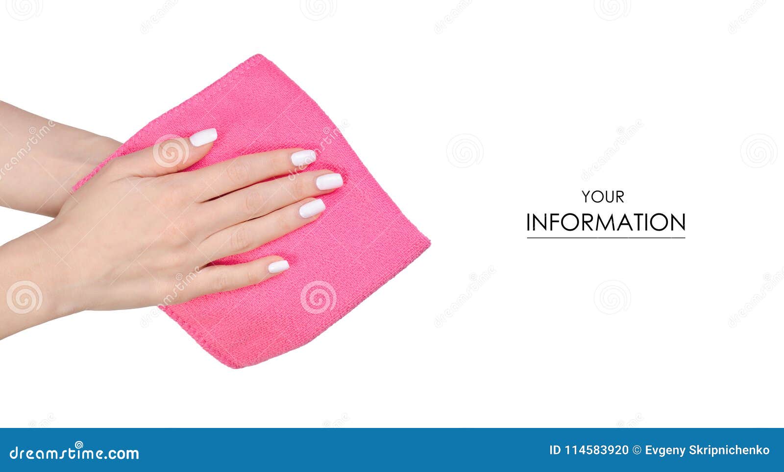 Napkin Microfiber Pink in Hand Pattern Stock Photo Image of domestic