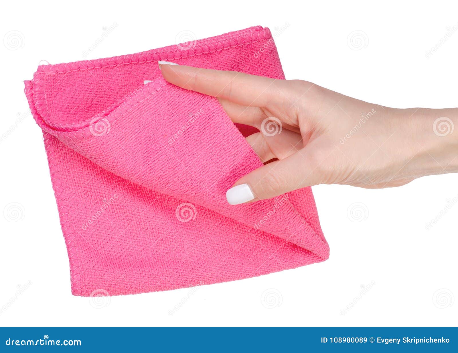 Napkin Microfiber Pink in Hand Stock Image Image of fiber, domestic