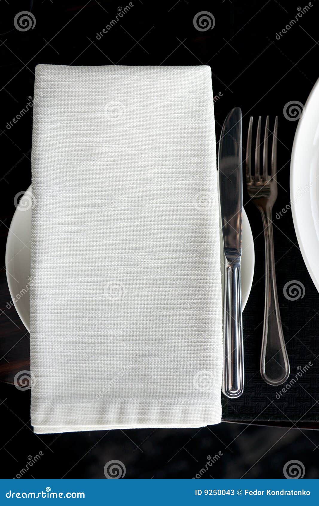 Napkin and silverware stock image. Image of restaurant 9250043