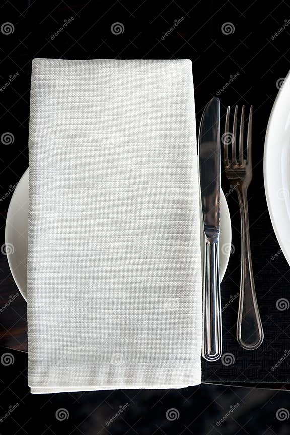 Napkin and silverware stock image. Image of restaurant 9250043