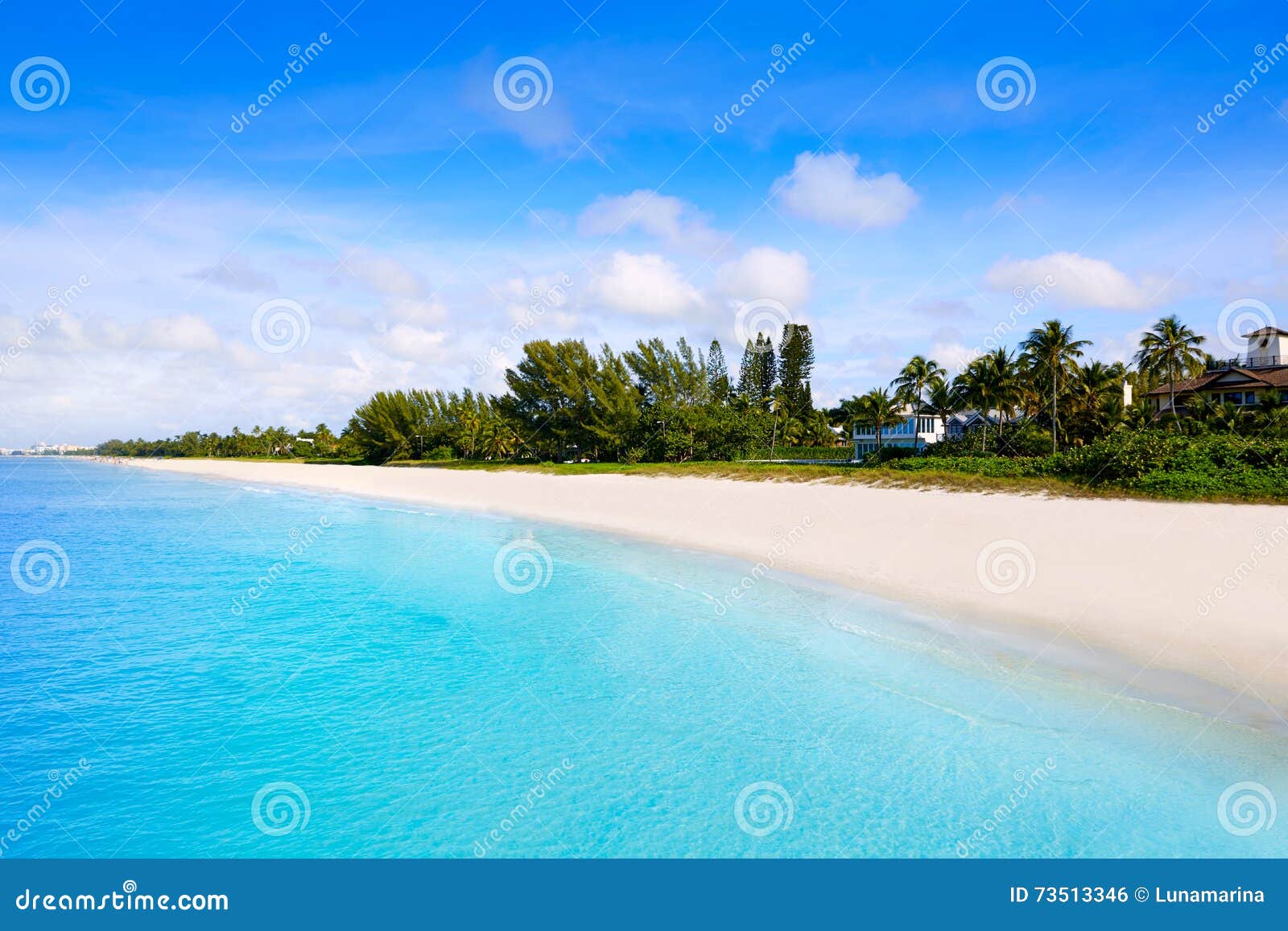 naples beach in sunny day florida us