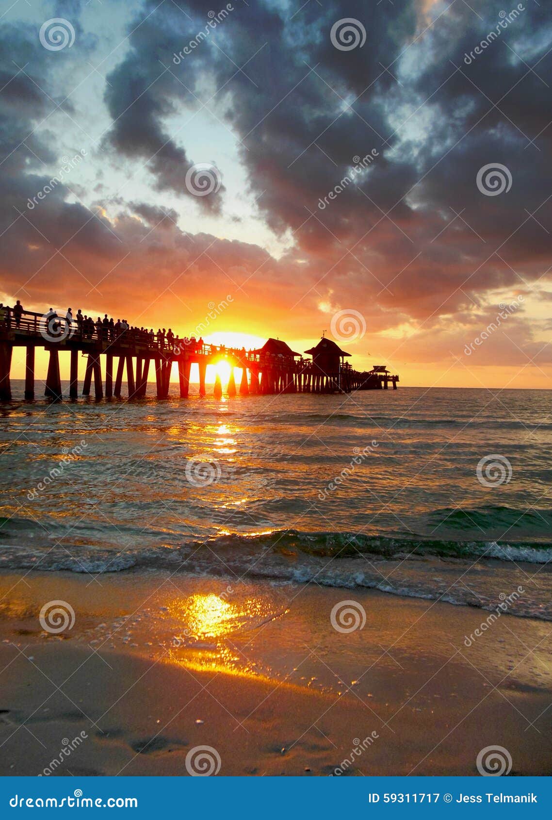 Naples Florida Sunset at the Pier Stock Image - Image of pier, florida