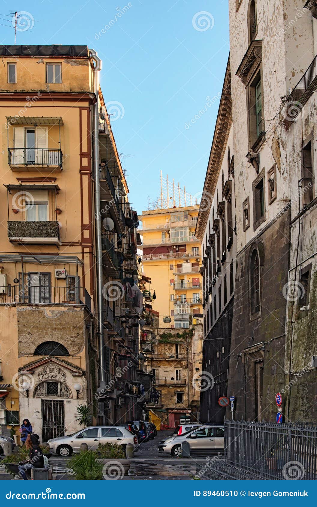 NAPLES, ITALY, January 05, 2017: an Ordinary Street View with Apartment ...