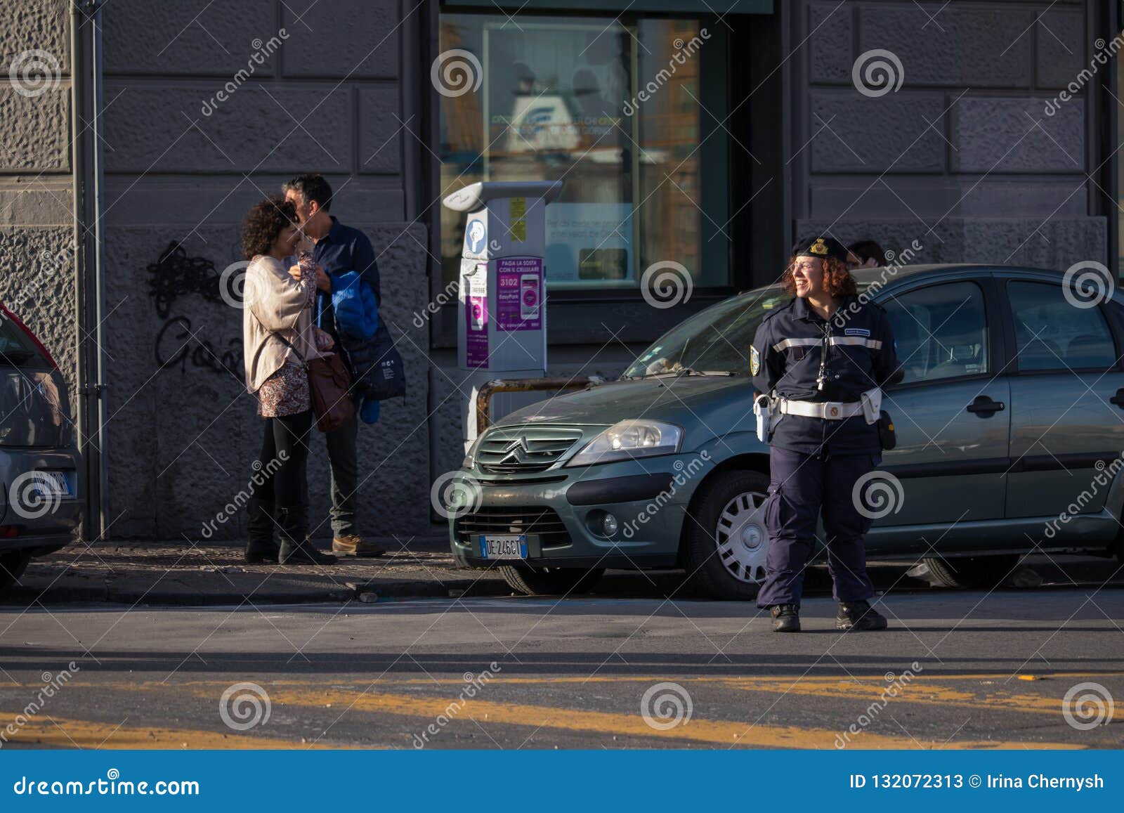 NAPLES, ITALY 04 November, 2018. Women Cops on the Street of Naples
