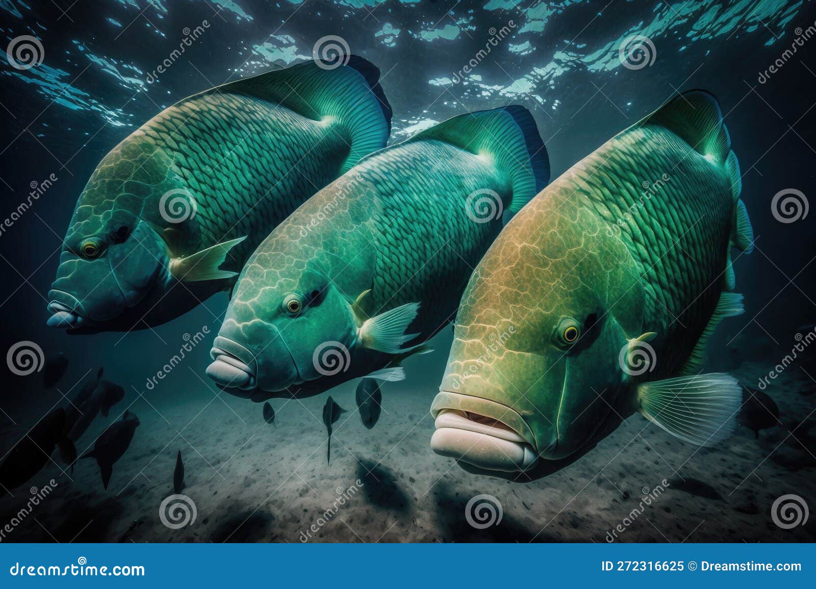 Napoleon Wrasse Fish Underwater Lush Nature by Generative AI Stock ...