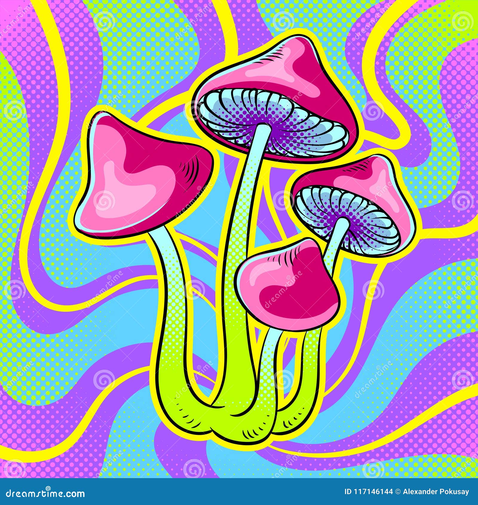 narcotic mushroom pop art  