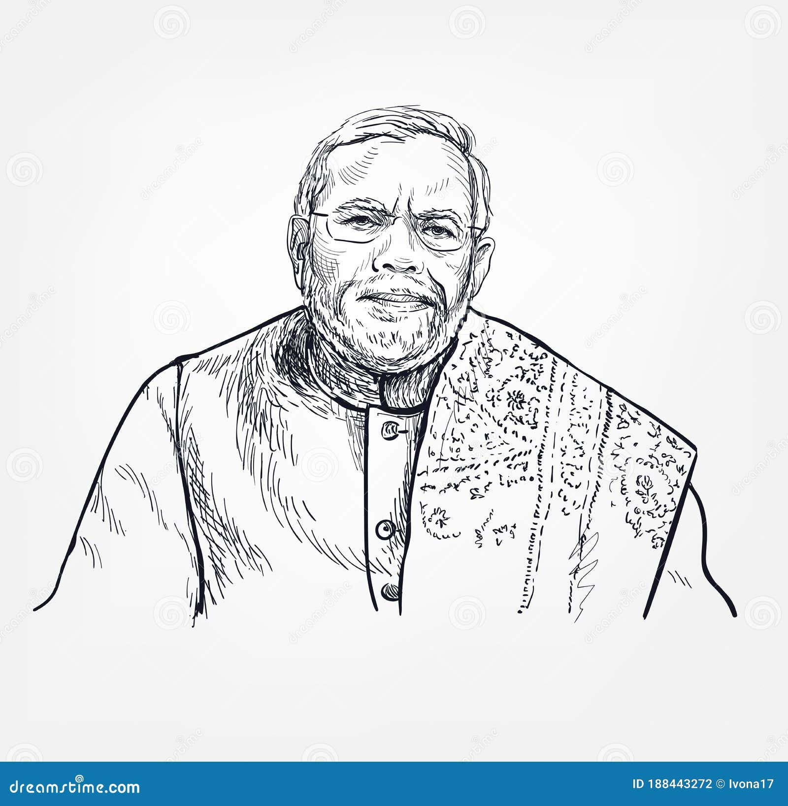 Pencil Sketch of PM Mr. Narendra modi | DesiPainters.com