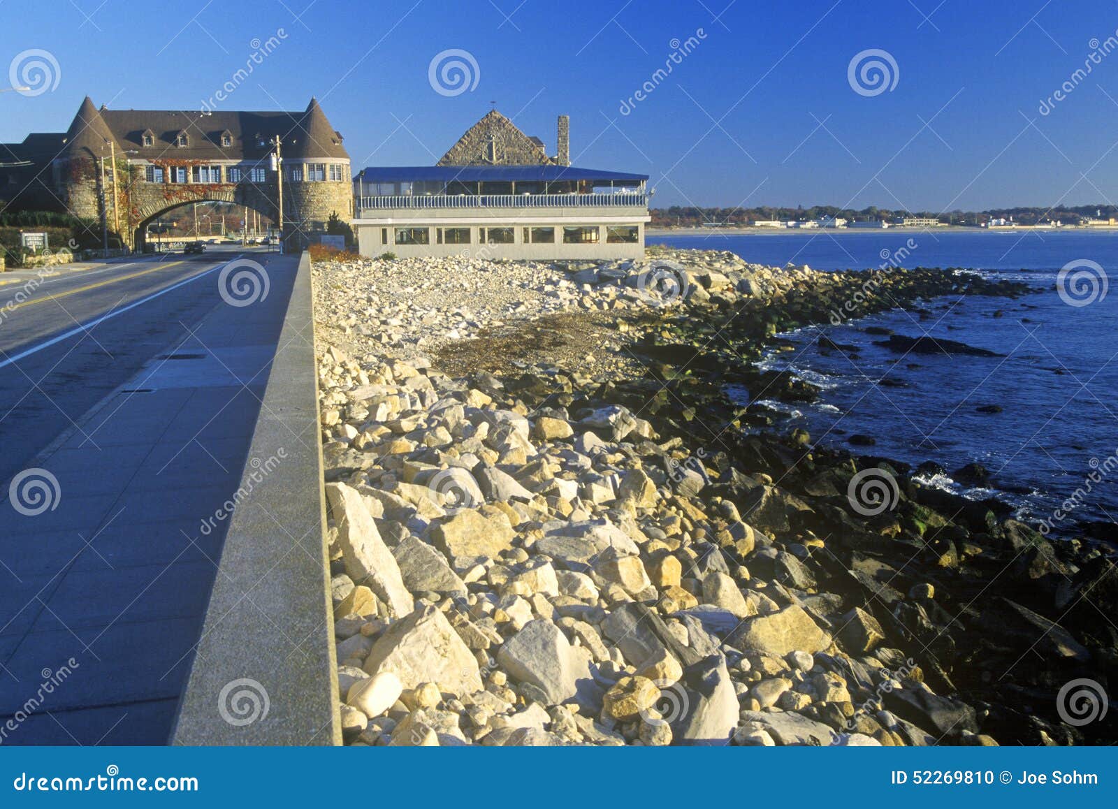 Narragansett Pier on Scenic Route 1S, RI Stock Photo Image of america