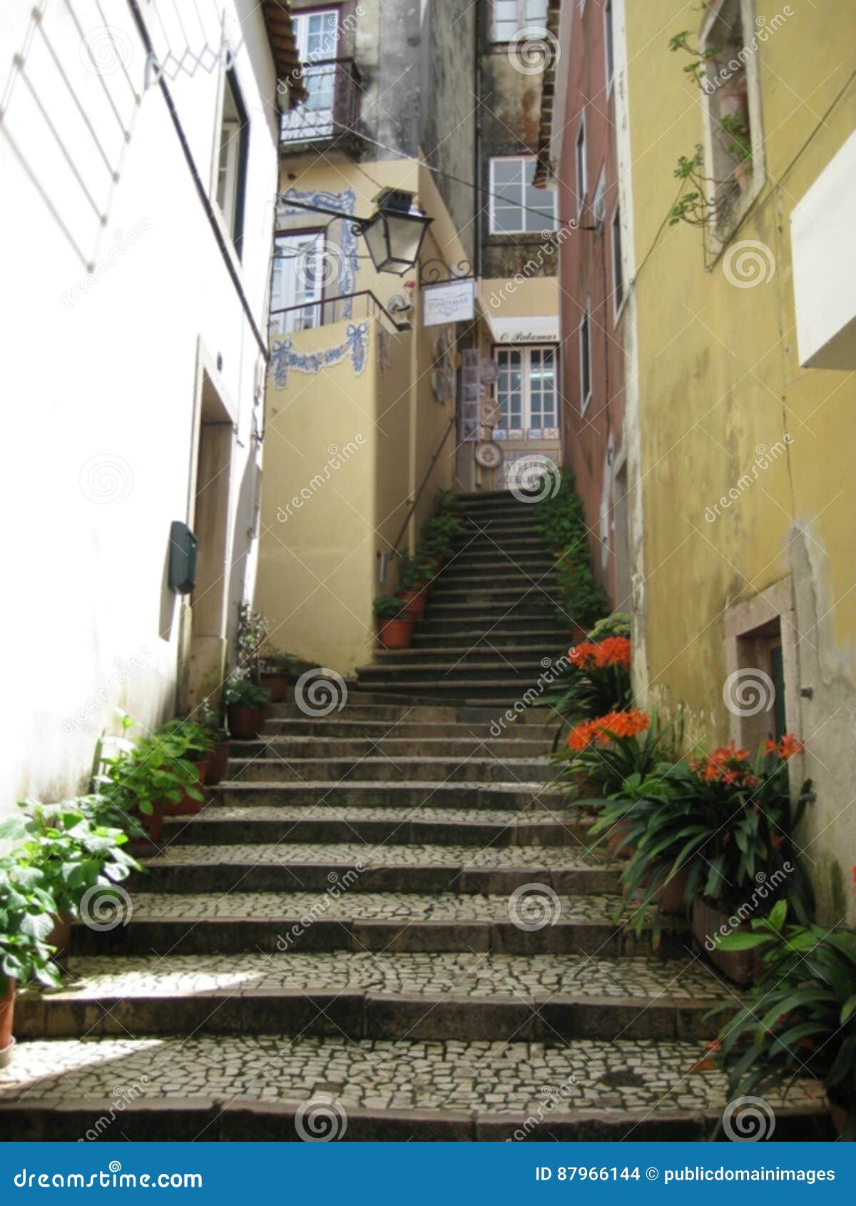 Narrow street and steep steps of Via … – License image – 13819118 ❘  lookphotos