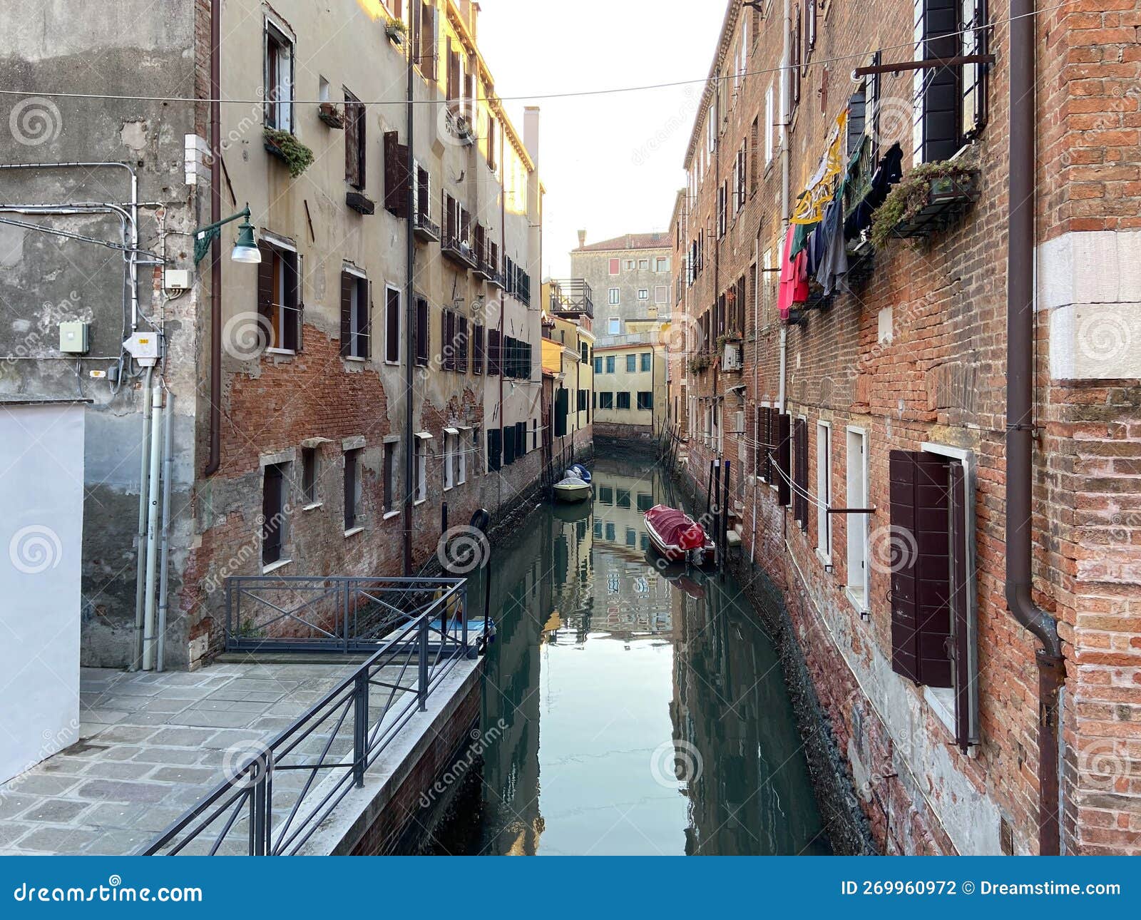 narrow canal in sestiere of cannaregio in venice