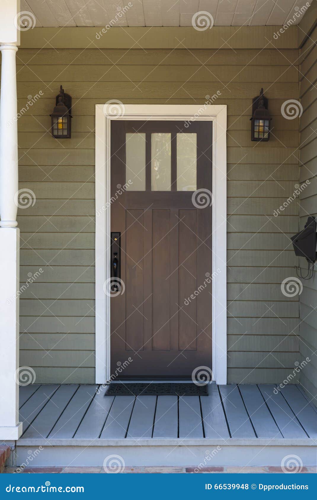 Narrow front door in home stock photo. Image of light - 66539948