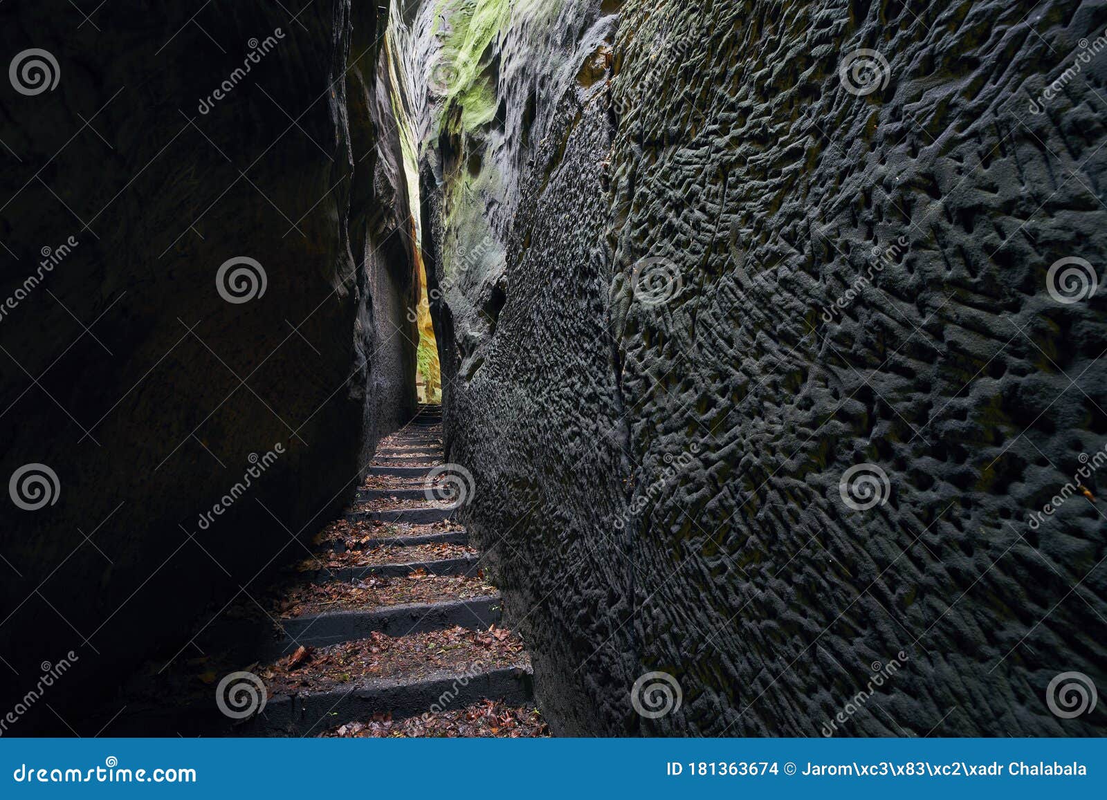 narrow path in the middle rock formations