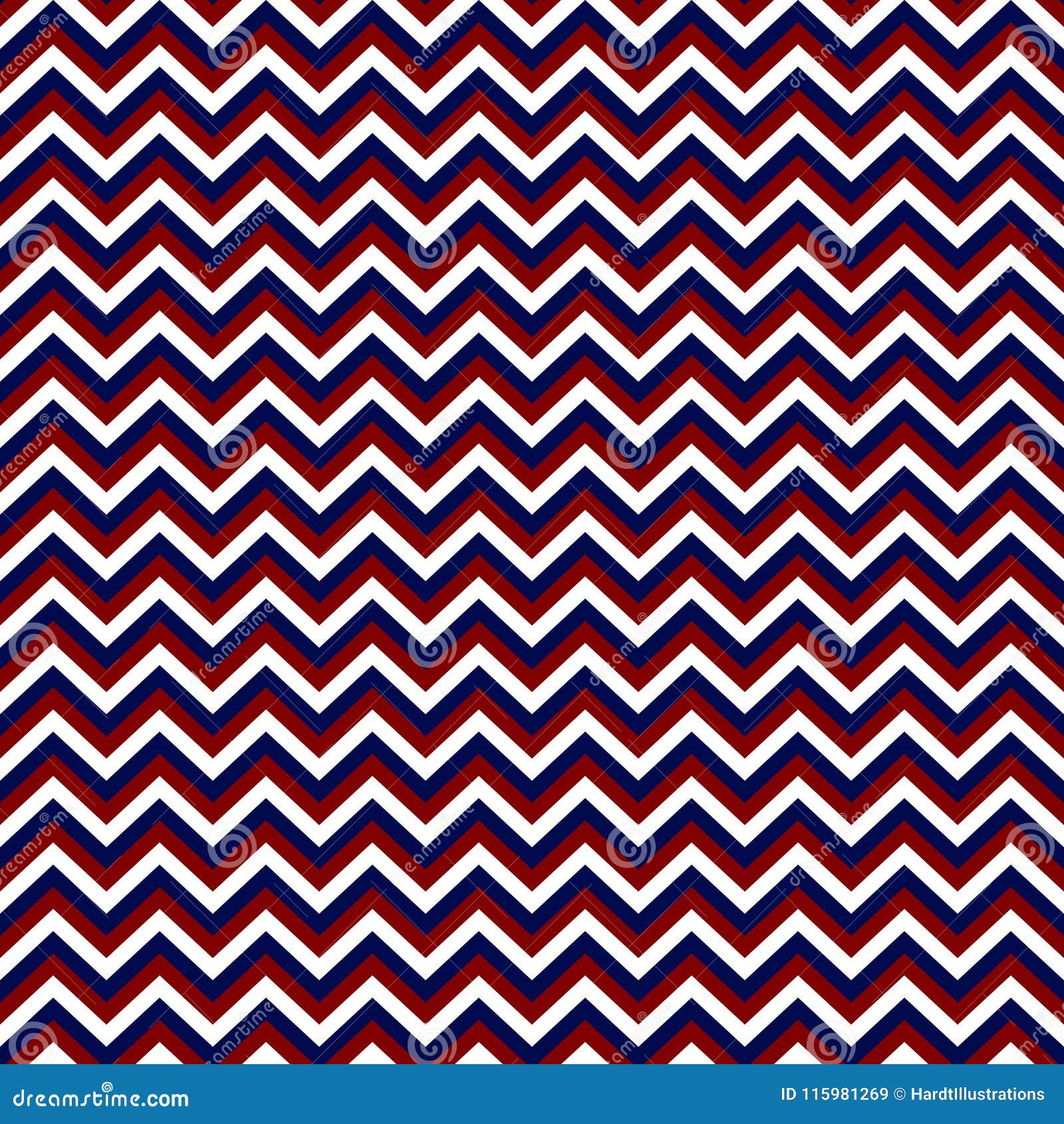 Red, White, and Blue Chevron Seamless Pattern Stock Vector