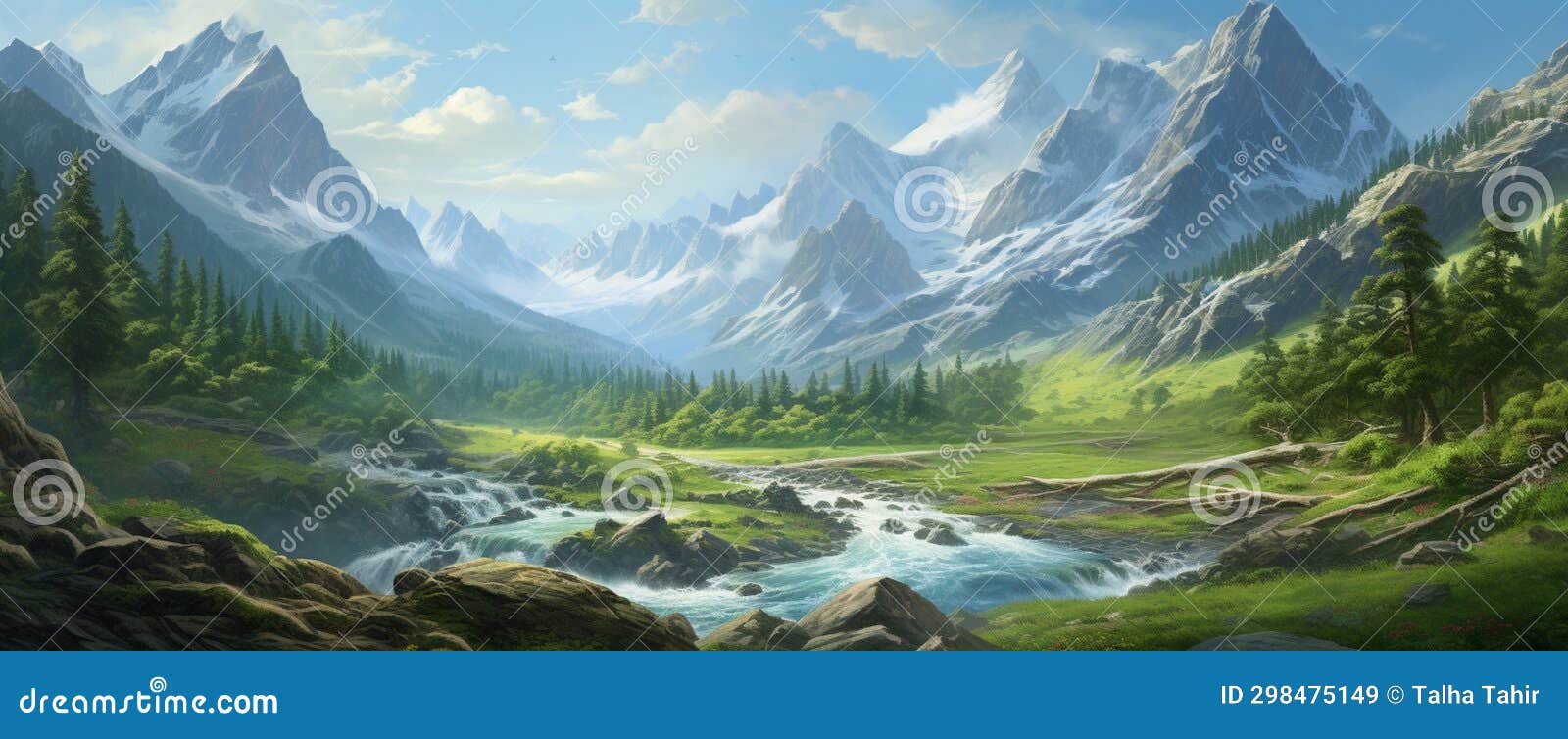 Narrow Valley with a River and Mountains Stock Image Image of lake