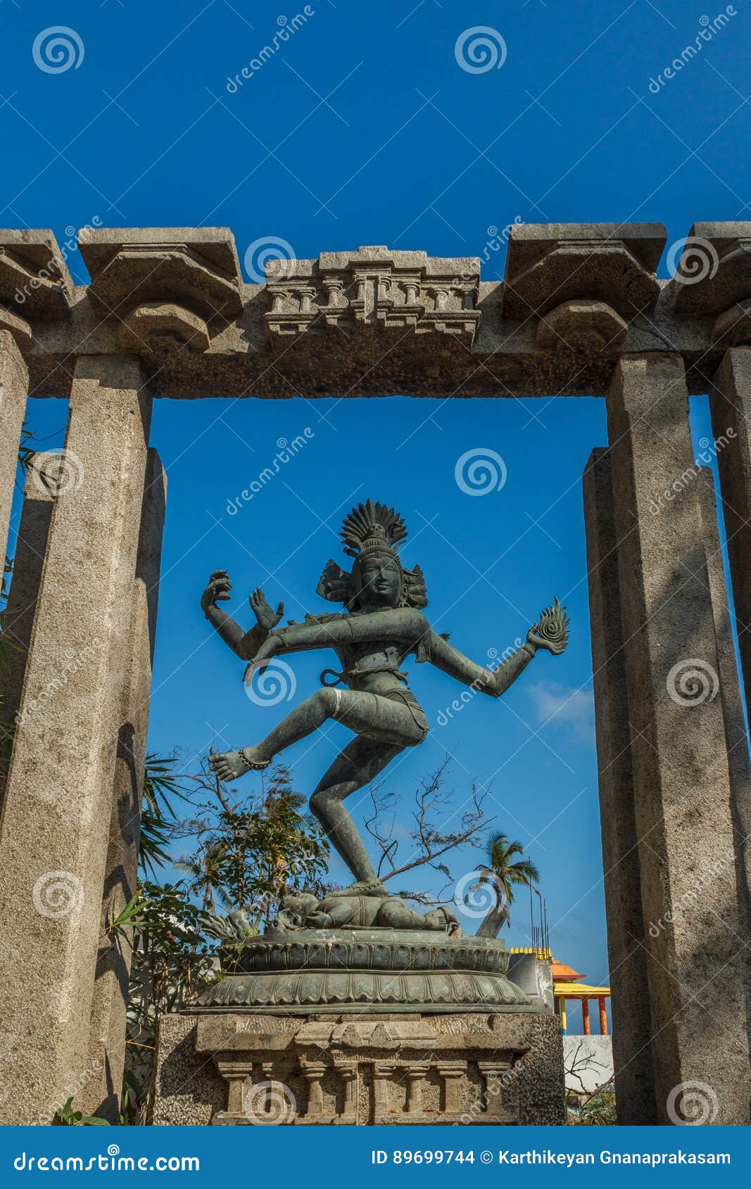 Narrow View of Ancient Lord Nataraja Dancing Sculpture Positioned ...