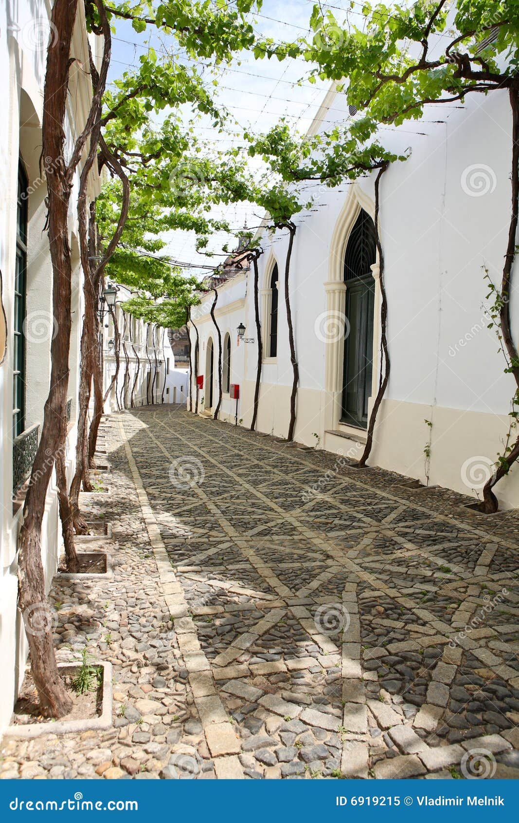 narrow white street of spanish andalusia