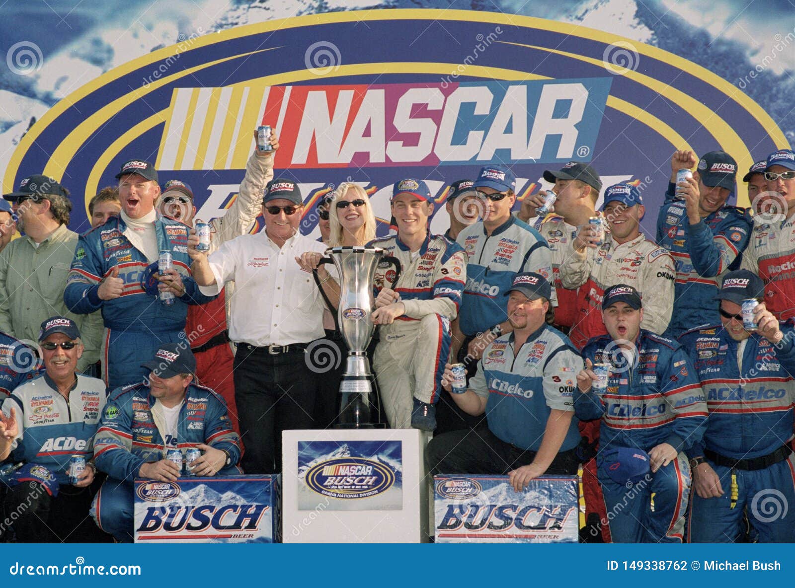 NASCAR-chauff?r Kevin Harvick. NASCAR driver Kevin Harvick celebrates winning the BUSCH Series Championship at Homestead Miami Speedway on November 10, 2001