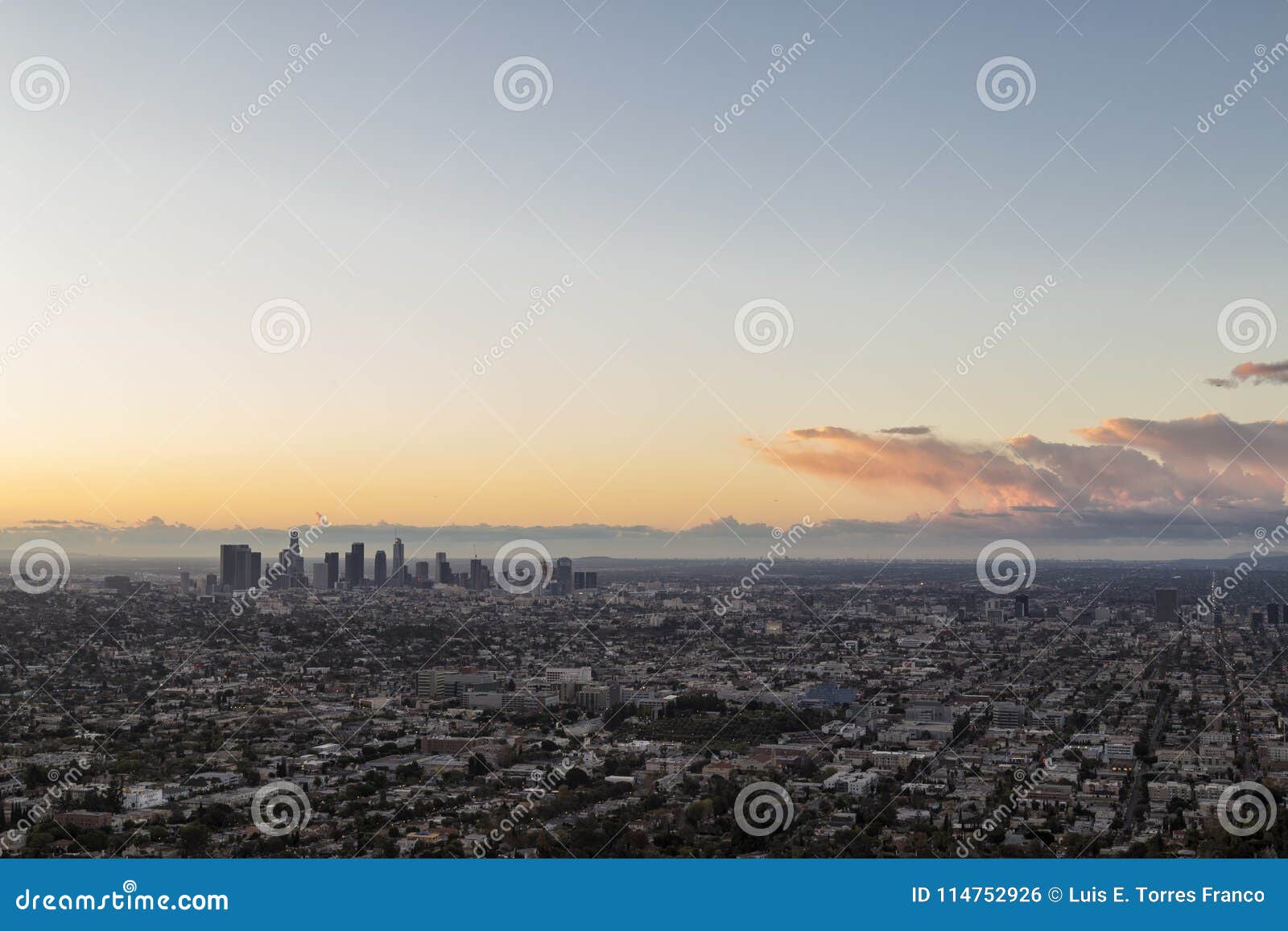 Nascer Do Sol Em Los Angeles, Califórnia Foto de Stock - Imagem de