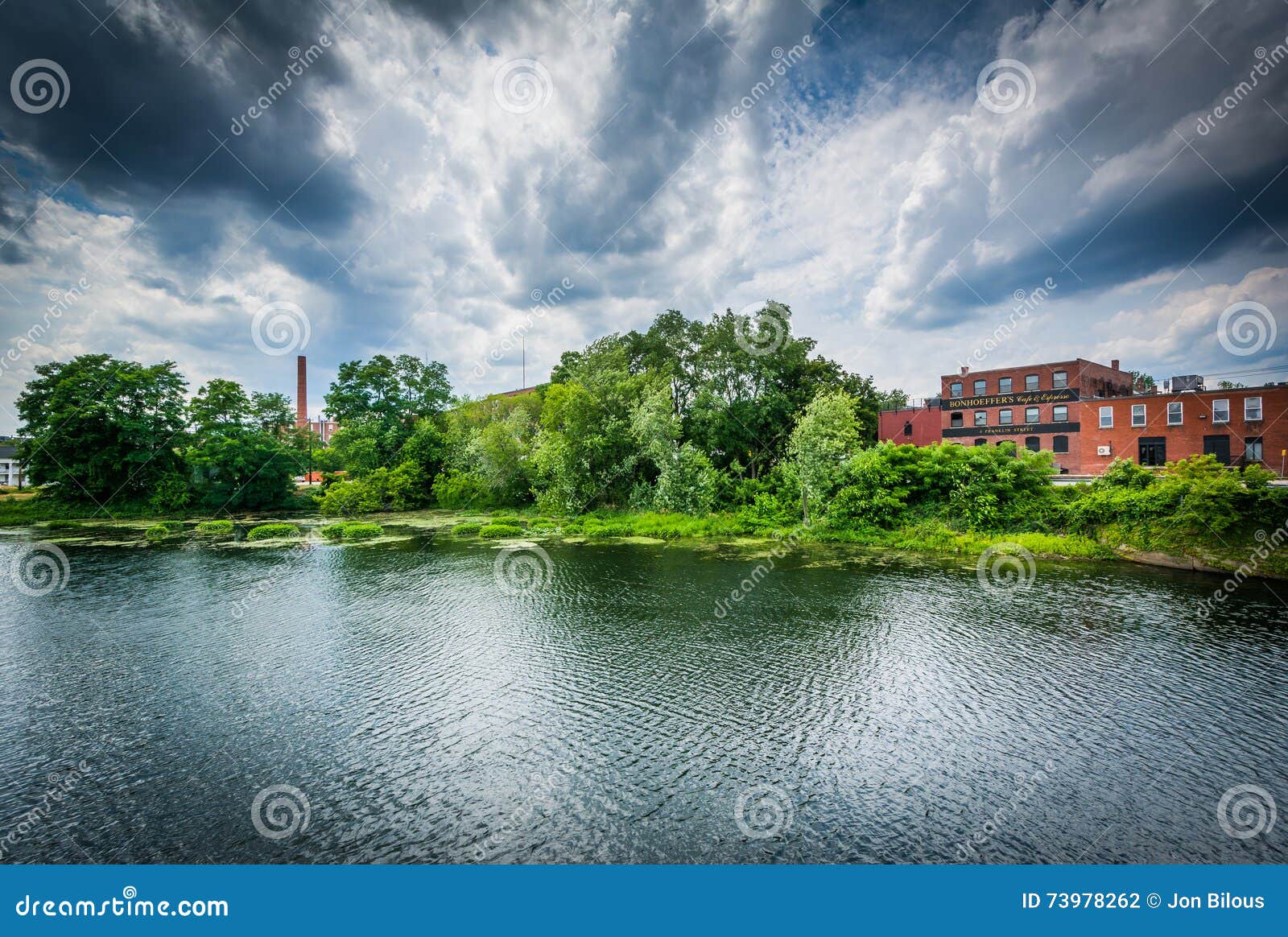 The Nashua River, in Nashua, New Hampshire. Editorial Photography
