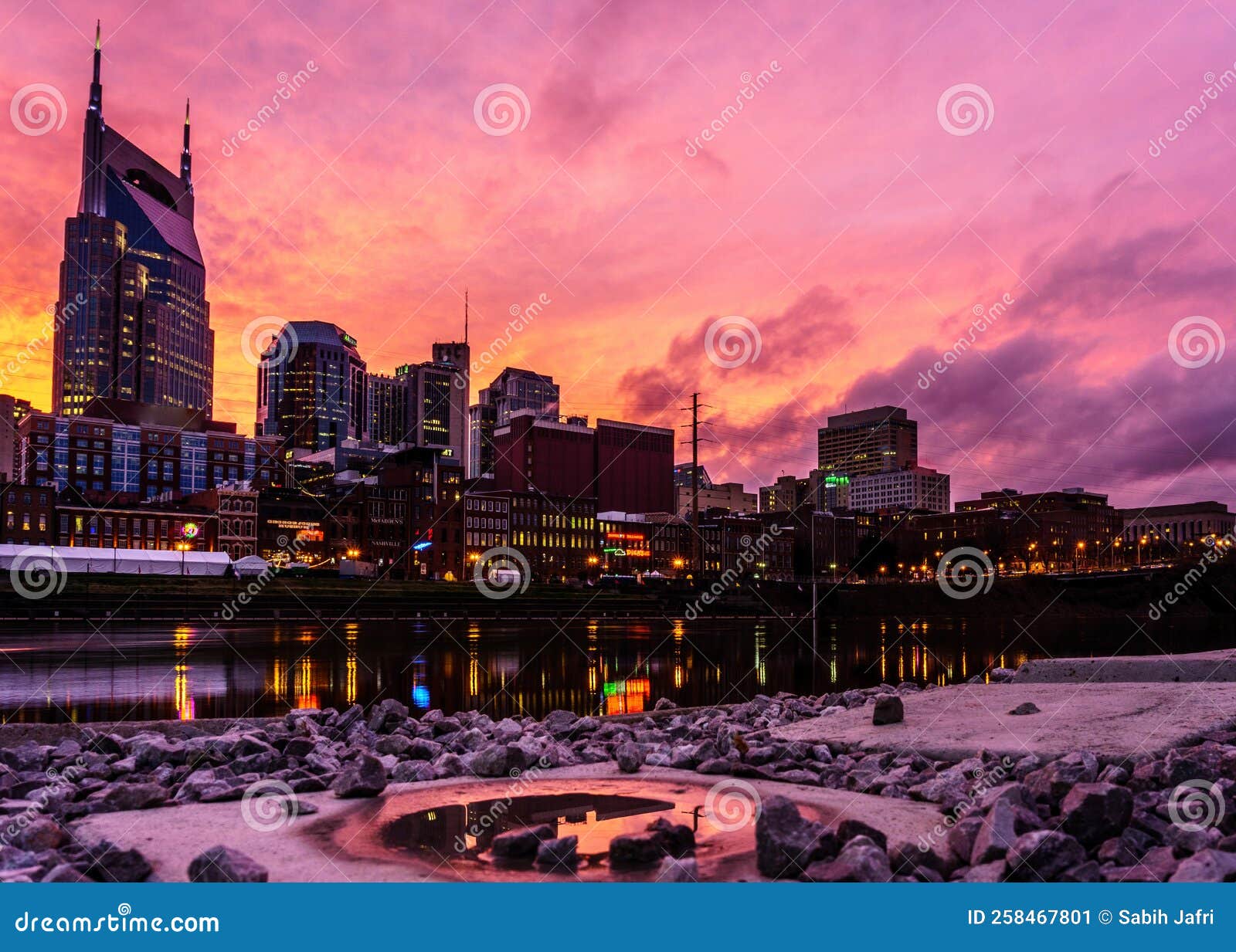 Nashville, TN September 8 2019 the Nashville Skyline at Sunset