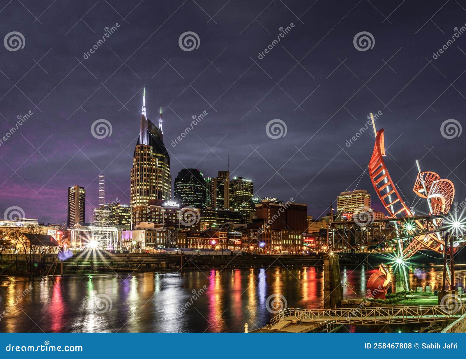 Nashville, TN September 8 2019 the Nashville Skyline at Sunset