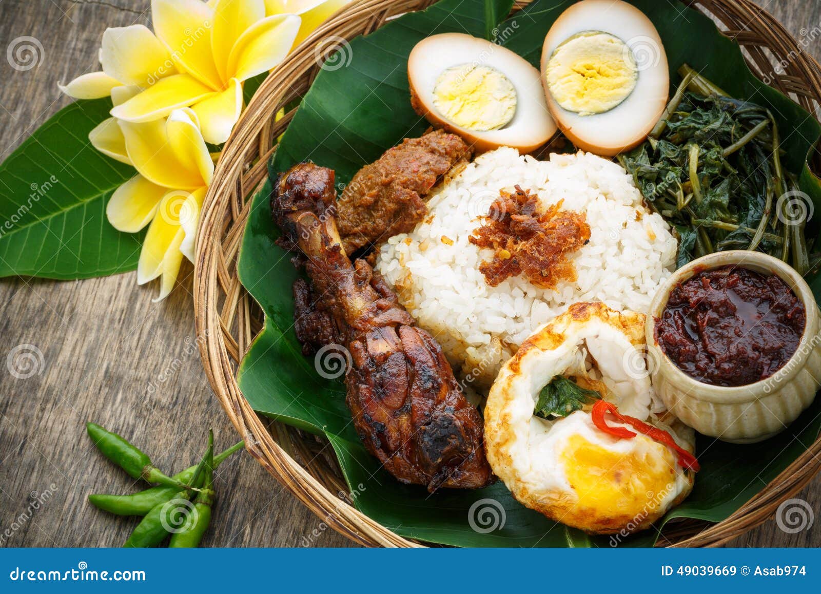 Nasi Campur, Indonesian Food Stock Photo  Image: 49039669