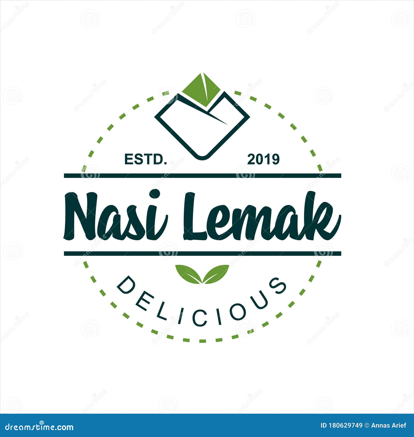 Nasi Lemak Means Cooked Rice Logo Vector Stock Vector ...